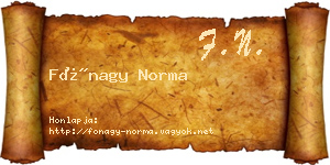 Fónagy Norma névjegykártya